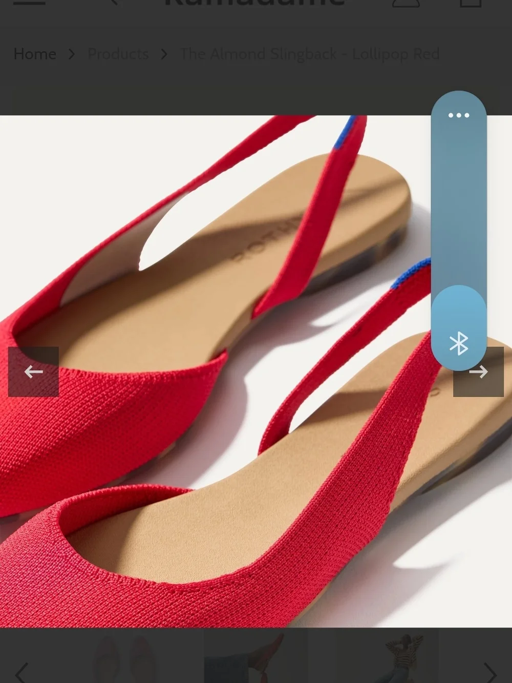 Rothy's Red Almond Slingback Flats